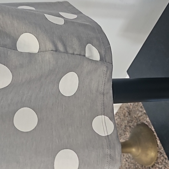 LuLaRoe Liv Gray and Off-white Polka Dot Crew Neck Short Sleeve Tee - Picture 6 of 14